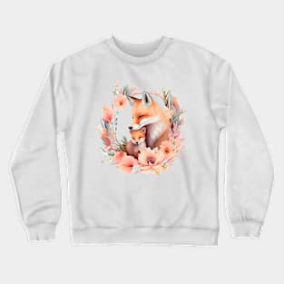 Foxes and flowers Crewneck Sweatshirt